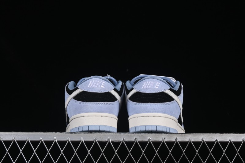 Nike SB Dunk Low Aluminum Skateboarding Shoes with Black Blue White Swoosh - HF3063-400
