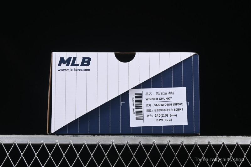 New York Yankees MLB Winner Chunky Height Increasing Thick Sole Running Shoes - 3ASHWD15N50BKS