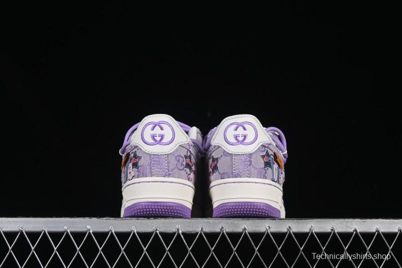 Nike Air Force 1'07 Low "Purple Star" Custom Casual Sneakers - BD7700-220