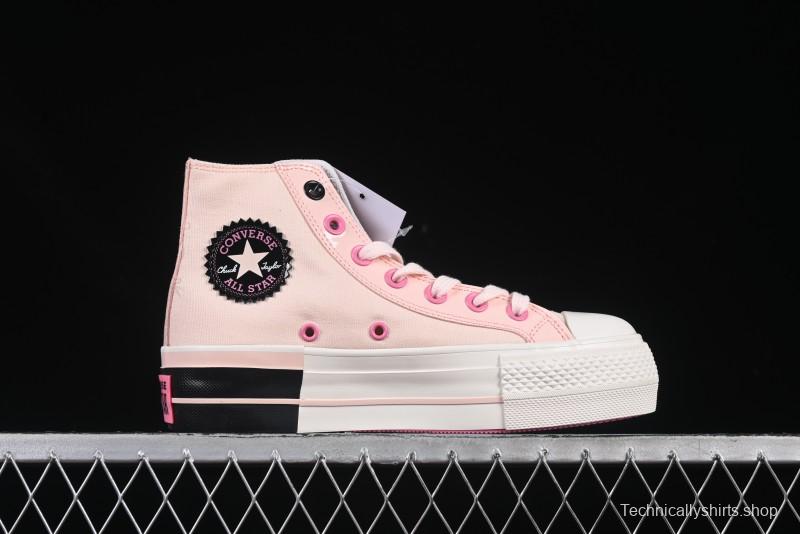 Converse Chuck 70 High Top Platform Sneakers in Pink Color Block Design - A14825C