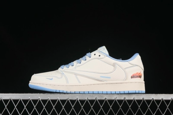 Nike Travis Scott x Fragment Design x Air Jordan 1 Low OG SP AJ1 Retro Sneakers with Unique Colorway - ZH2598-229