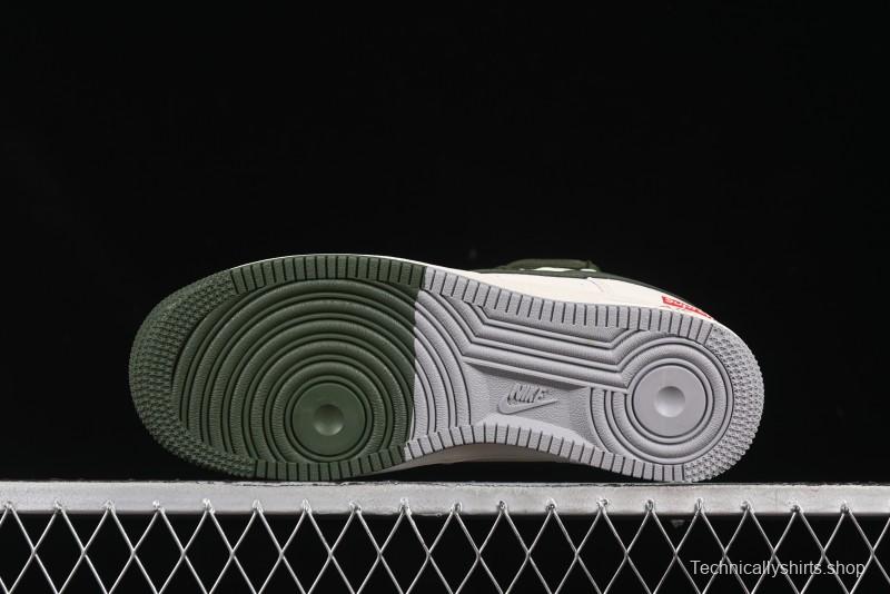 Nike Air Force 1'07 Low Supreme Collaboration Dual-Tone Grey Green Lace-Up Casual Sneakers - DM6868-070