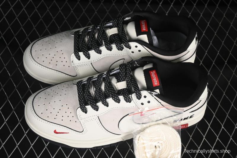 Nike SB Dunk Low Supreme Collaboration Off-White Starry Sky Anniversary Custom Low-Top Casual Skate Shoes - SC9207-410