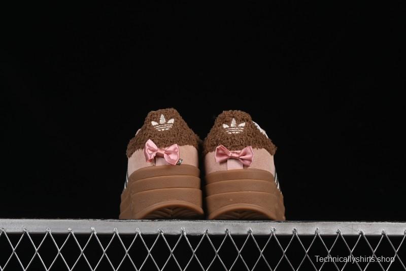 Adidas Originals Gazelle Bold JR4244 Collaboration Low-Top Platform Sneakers with Slip-Resistant Durable Sole