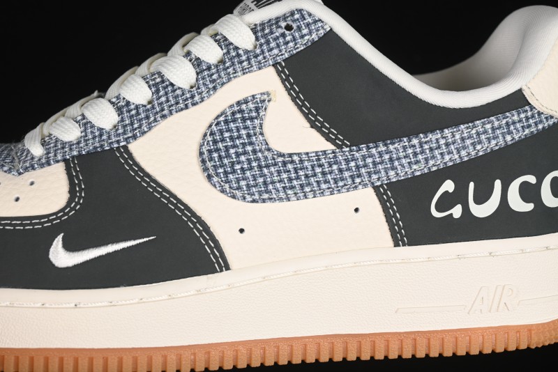 Nike Air Force 1'07 Low Gucci Collaboration Floral Pattern Rubber Sole Casual Sneakers - DF0188-058