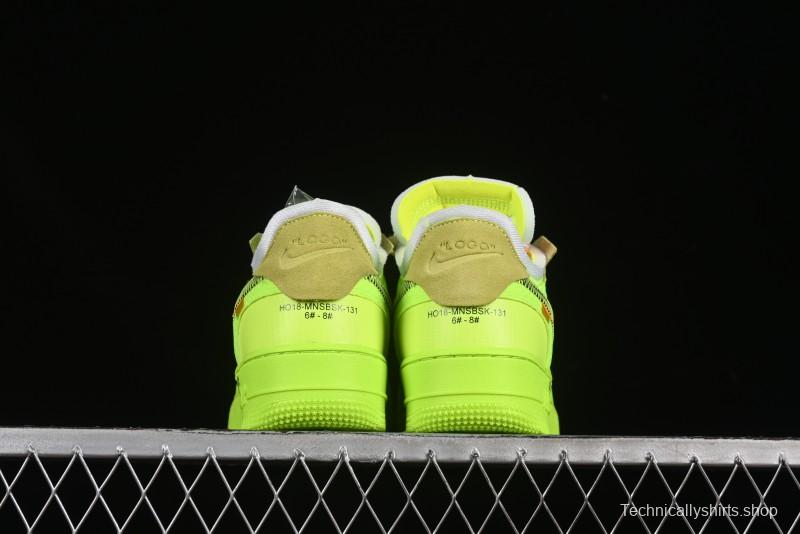 Nike Off White x Air Force 1 Low OW Collaboration Transparent Yellow Sneakers - AO4606-700