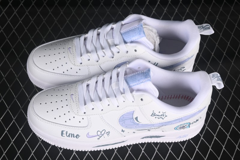 Nike Air Force 1'07 Low "Sesame Street" Custom Casual Sneakers - FB8971-080
