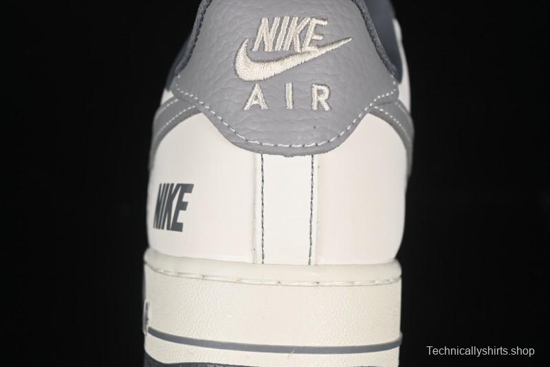 Nike Air Force 1 '07 Low Casual Sneakers in Cream Grey with Full-Length Air Cushion - SC9207-534