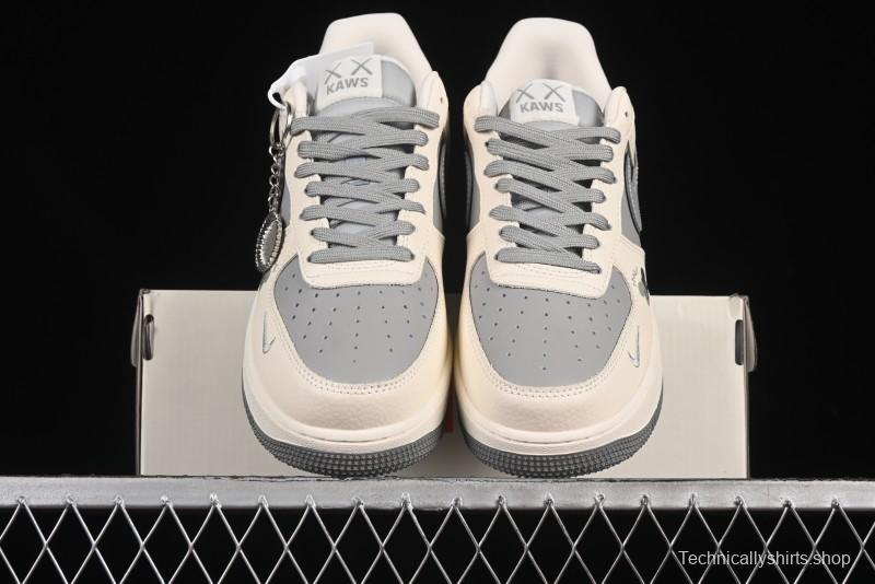 Nike Air Force 1'07 Low Kaws Collaboration Beige Grey Casual Sneakers - KK1988-078