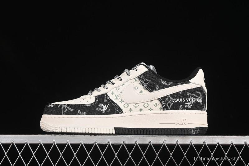 Nike Air Force 1 '07 Low LV Collaboration Double Print Denim Casual Sneakers - YX5066-317