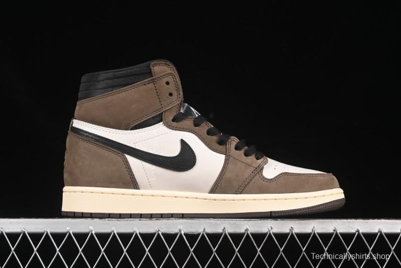 Nike Travis Scott x Air Jordan 1 High OG AJ1 Reverse Swoosh Limited Edition - CD4487-100