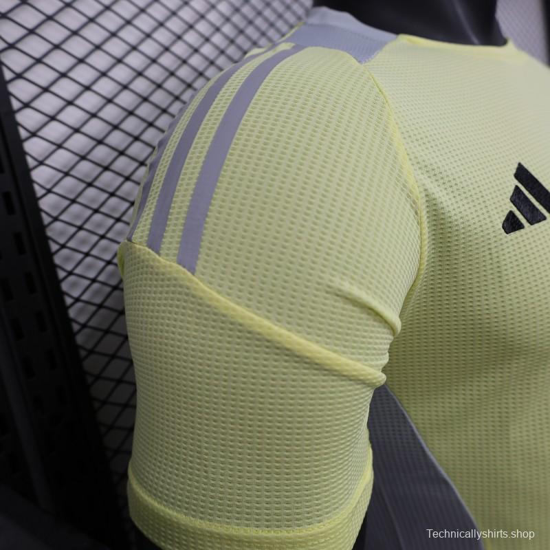 Player Version 2025 Algeria Light Yellow with Adidas Design Jersey