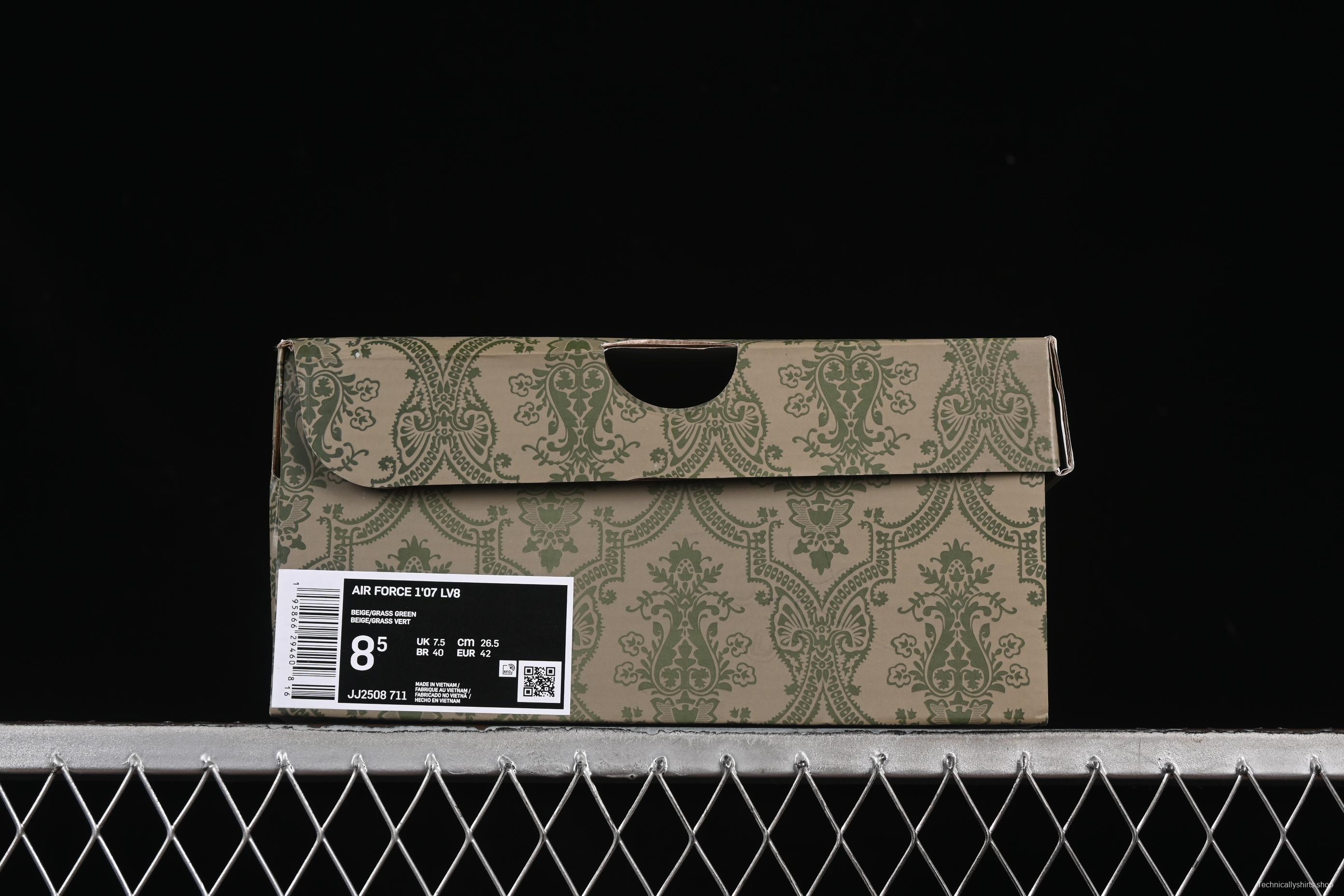 Nike Air Force 1 '07 Low Gucci Collaboration Brown Sole Green Swoosh Casual Sneakers - JJ2508-711