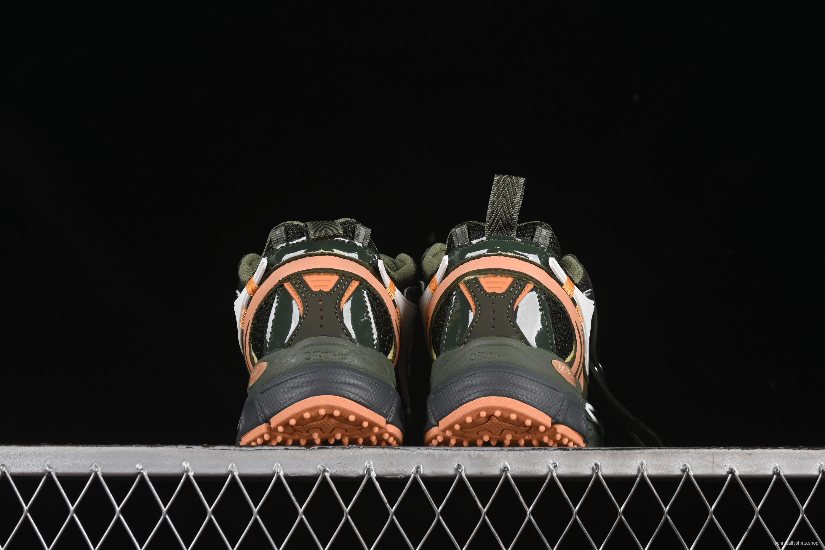 Off-White Be Right Low-Top Lifestyle Sneakers in White Green Orange - C.D4