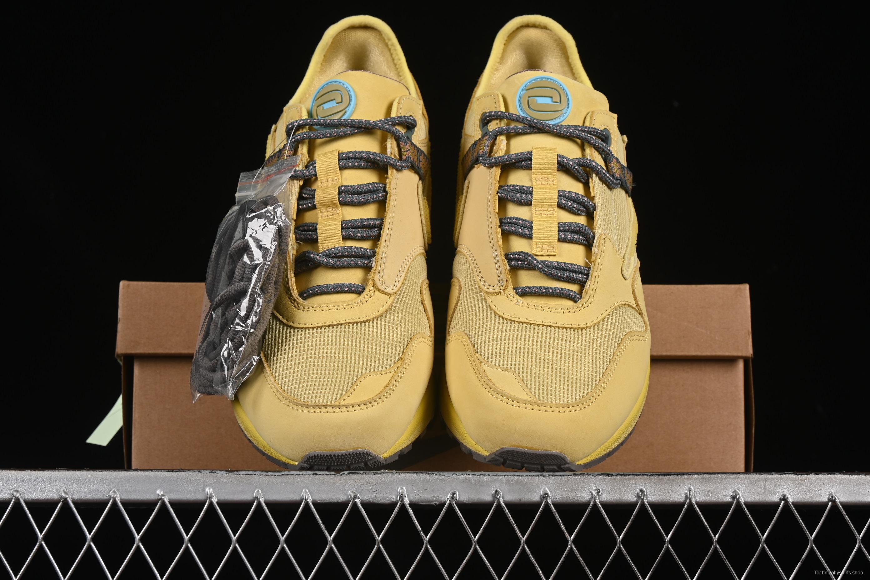 Nike Air Max 1 Travis Scott Collaboration Retro Running Shoes in Wheat Color with Reverse Swoosh - DO9392-700