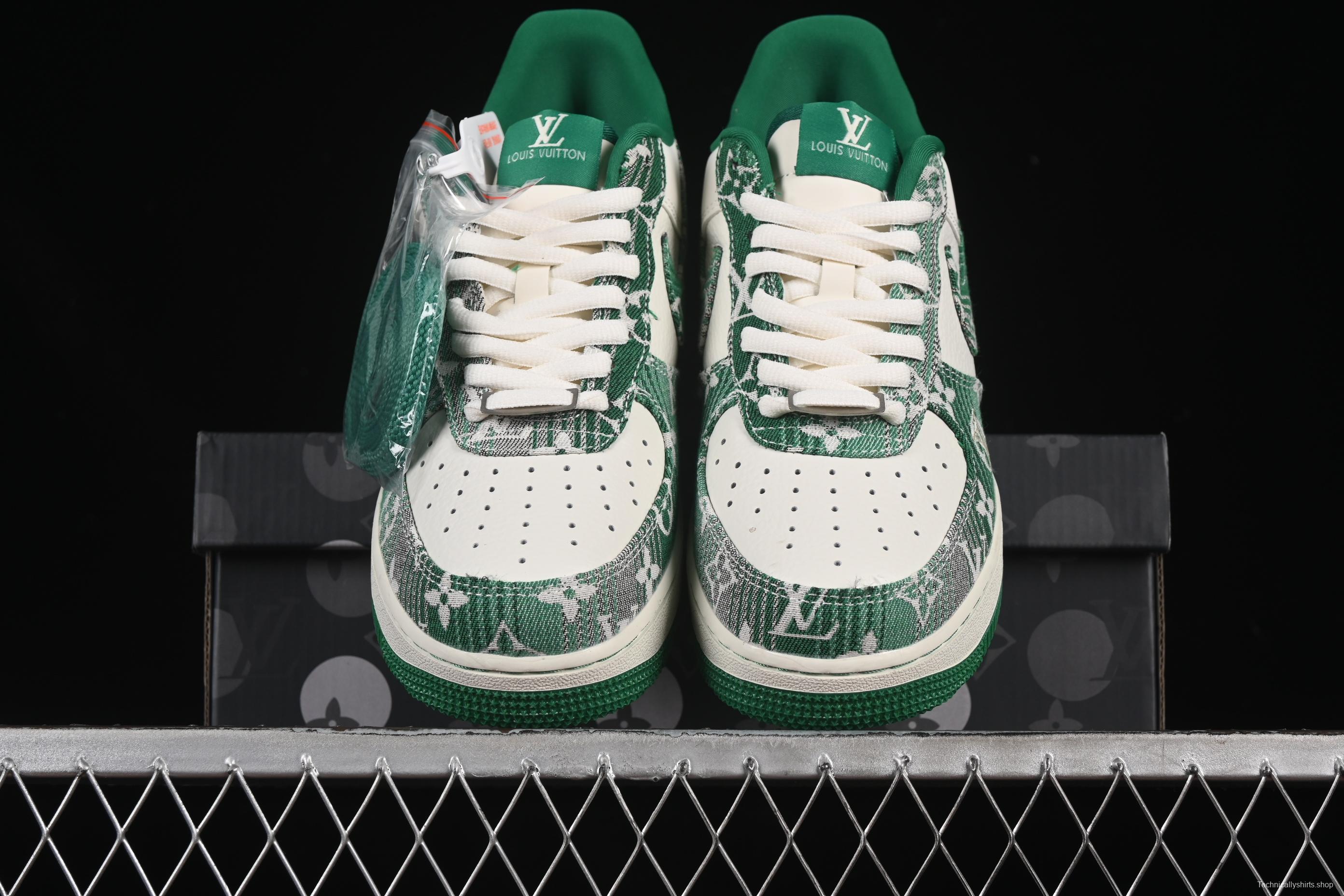 Nike Air Force 1 '07 Low LV Collaboration Green Denim Casual Sneakers - SC9207-538