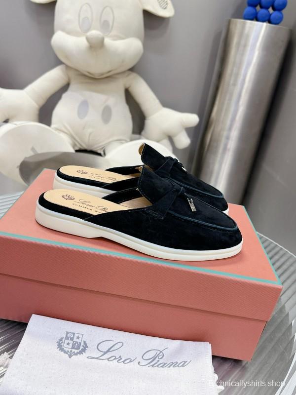 2024 Slippers LP Black Suede Loafers