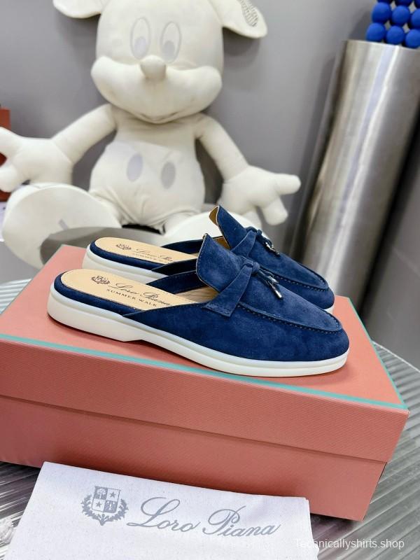 2024 Slippers LP Blue Suede Loafers