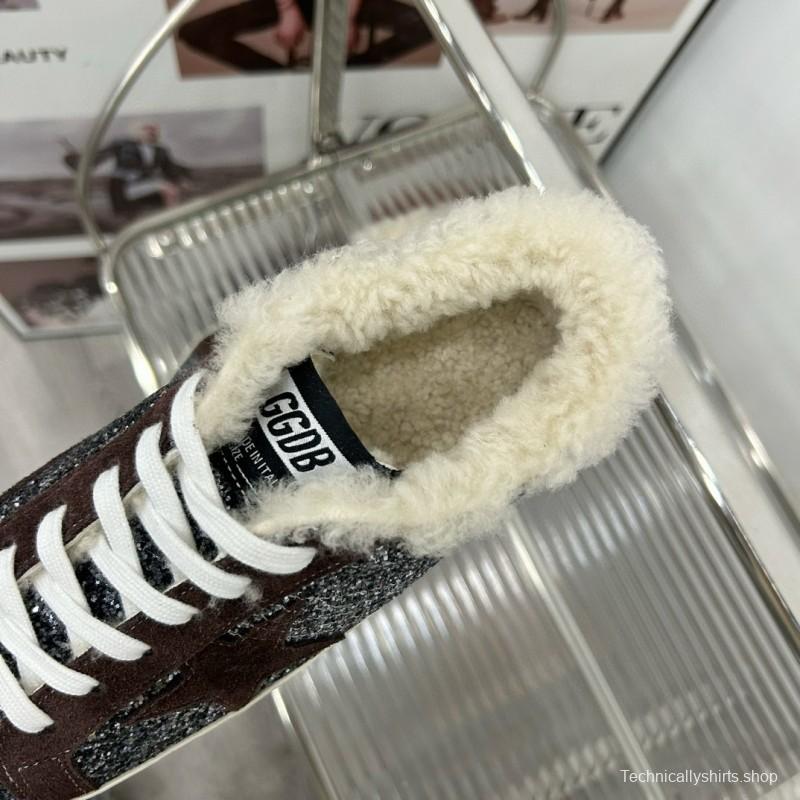 2025 Women GGDB Black Silver Glitter Leather Sneakers MJ00260
