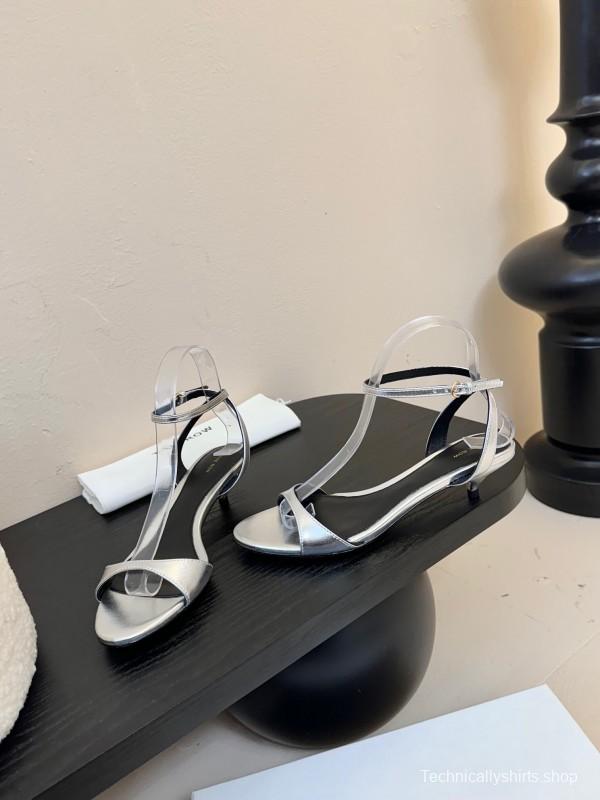 2025 Women The Row Silver Leather Sandals