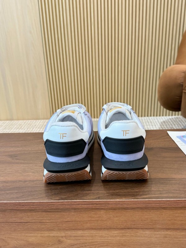 2025 Unisex TOM FORD Blue White Black Leather Suede Sneakers LY00360(LY00370)