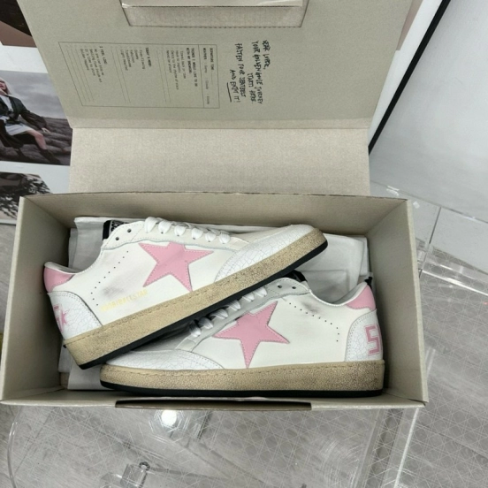 2024 Women GGDB White Pink Leather Sneakers MJ00260
