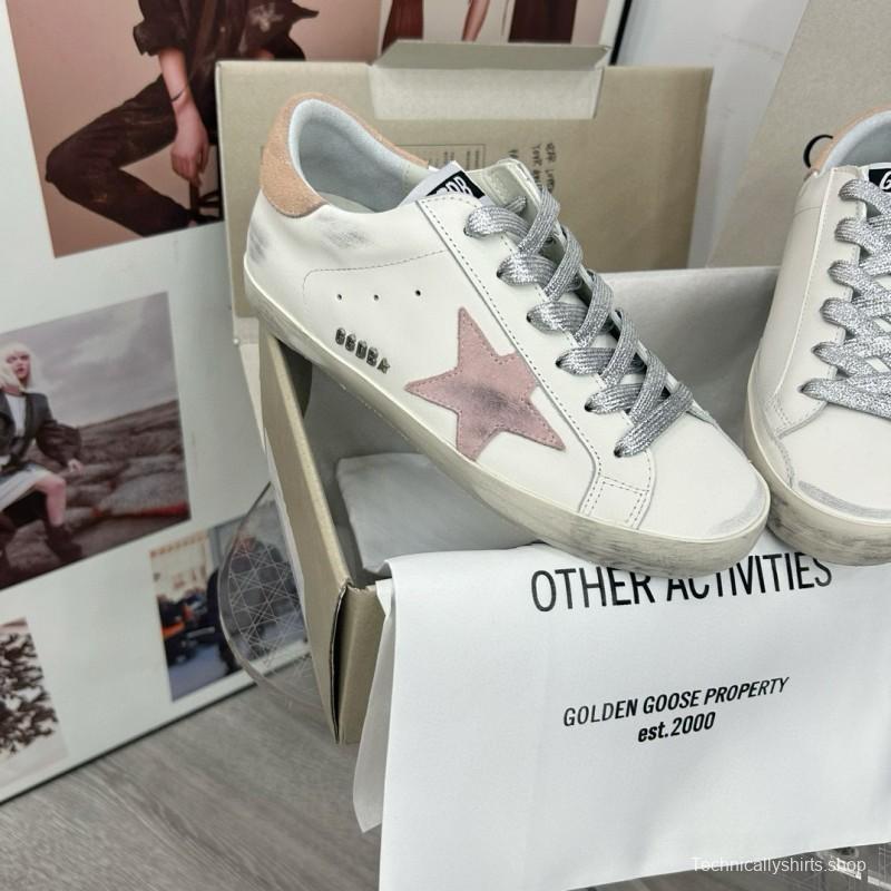 2025 Unisex GGDB White Pink Leather Sneakers