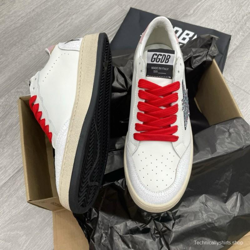 2024 Unisex GGDB White Red Leather Low-Top Sneakers MJ00260