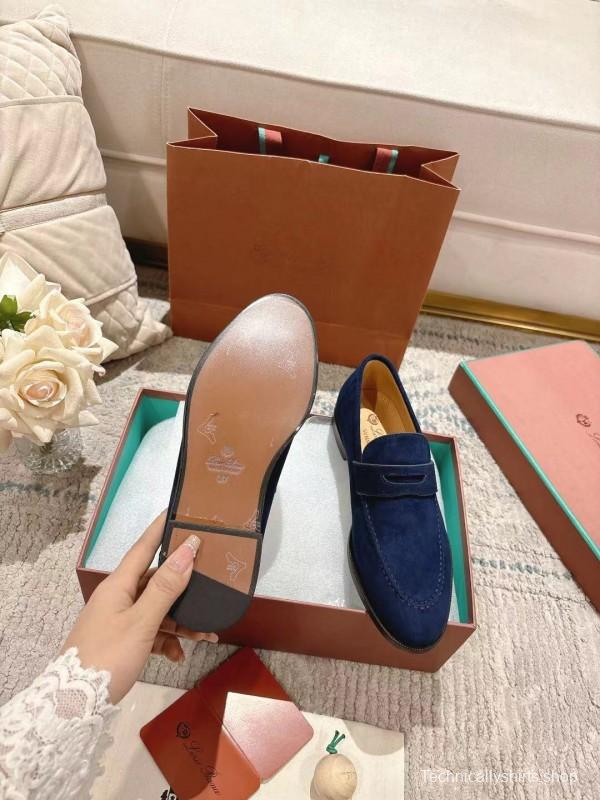 2025 Women LP Navy Suede Loafers LY00320
