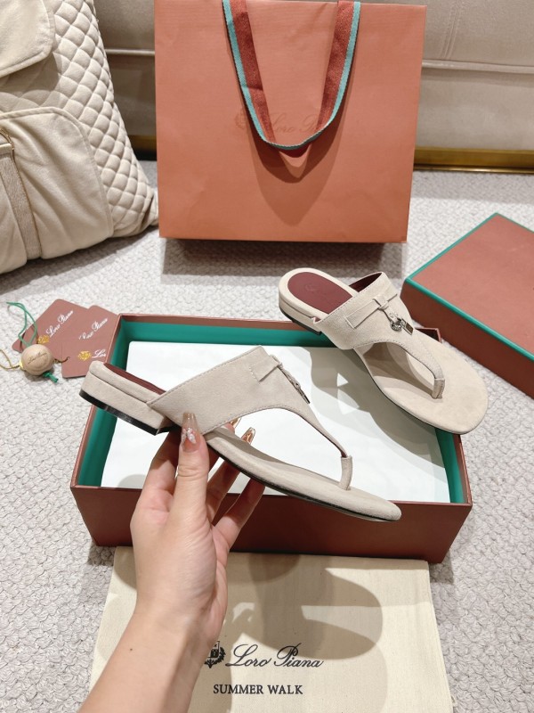 2025 LP Beige Suede Slippers LY00250