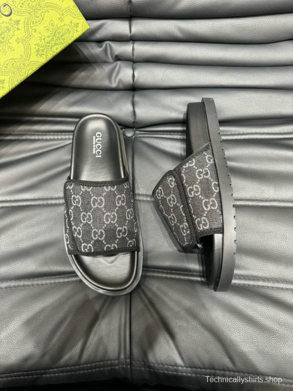 2024 Slippers Gucci Black Fabric Slippers MJ00200
