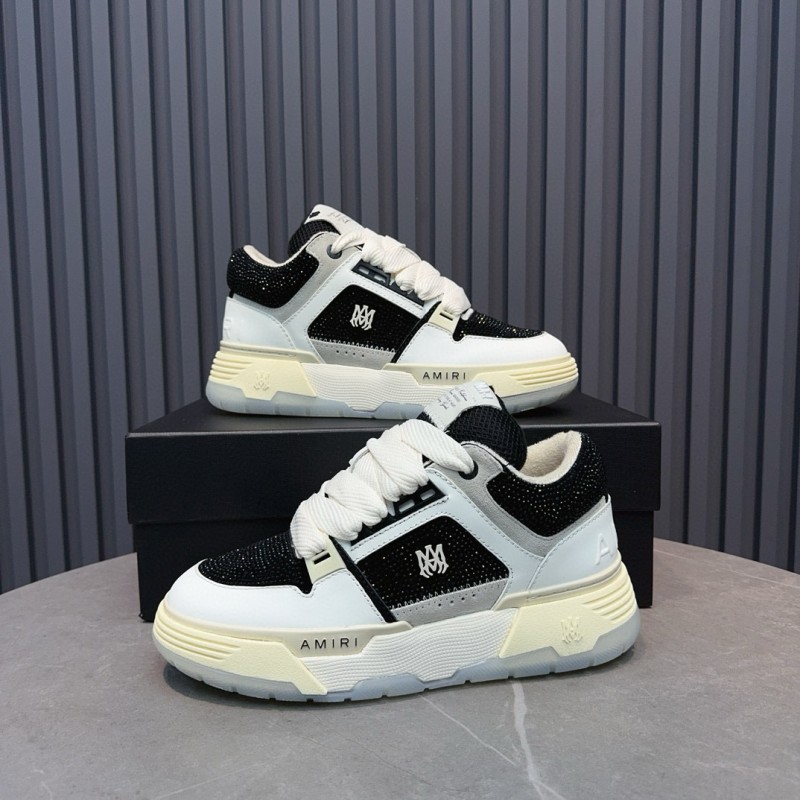 2024 Unisex Amiri Black White Leather Sneakers MJ00410
