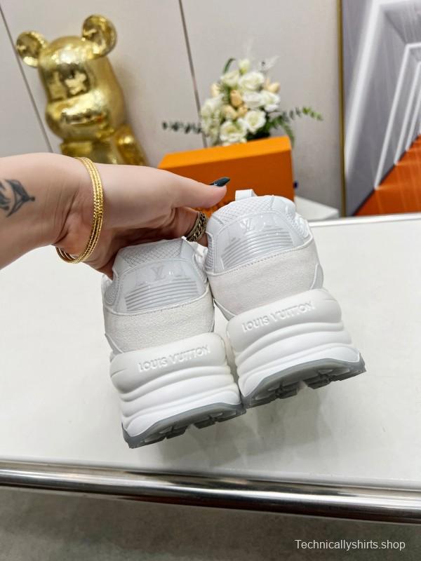 2025 Unisex Louis Vuitton White Leather Mesh Running Shoes LY00340