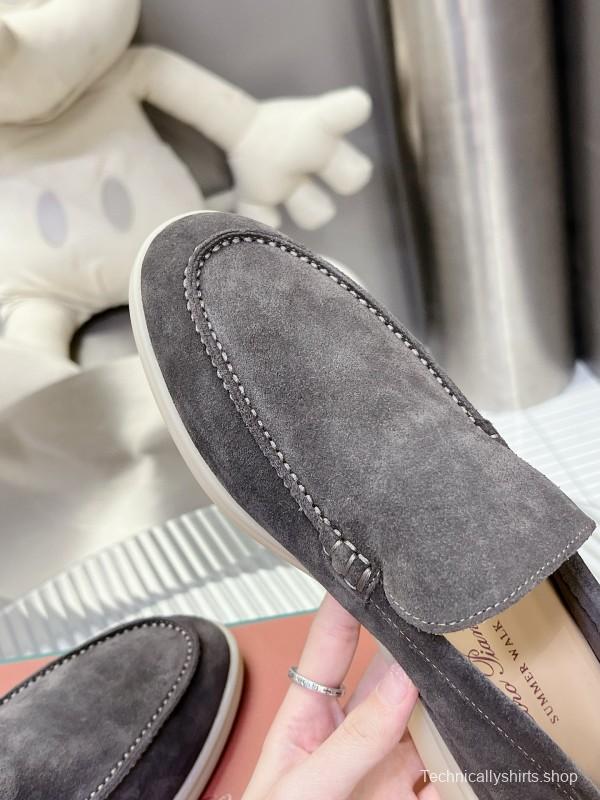 2024 Unisex Le Parmentier Grey Suede Loafers MJ00270