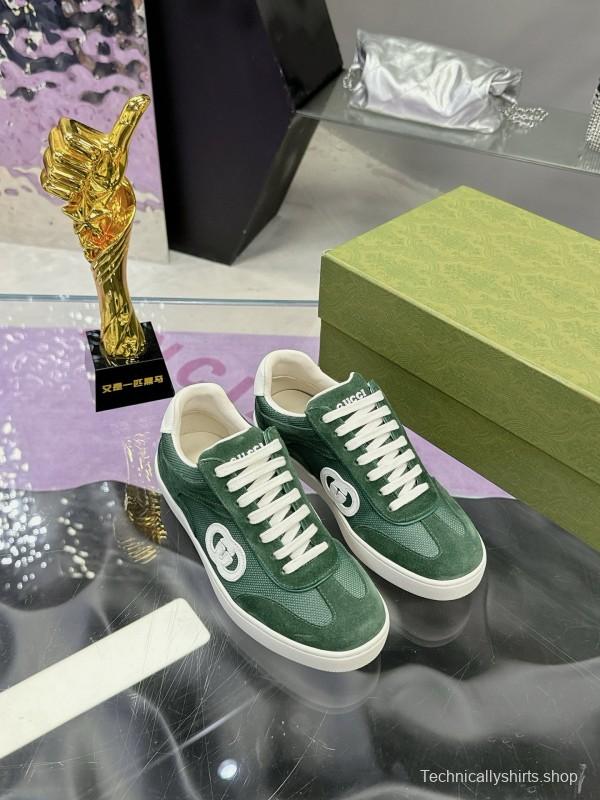2024 Unisex Gucci Green Imported Suede Leather Sneakers MJ00310