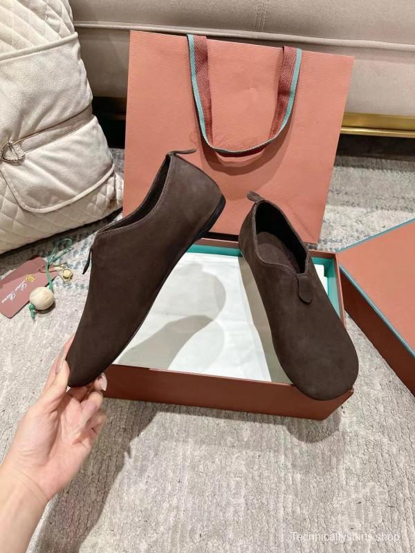 2025 Women LP Dark Brown Suede Loafers LY00300