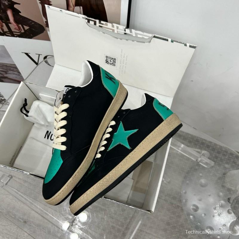 2024 Unisex GGDB Black Green Leather Sneakers MJ00260