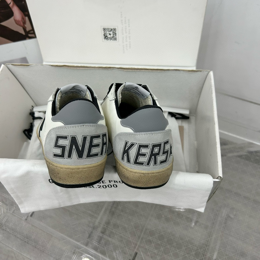 2024 Unisex GGDB White Black Leather Sneakers MJ00260