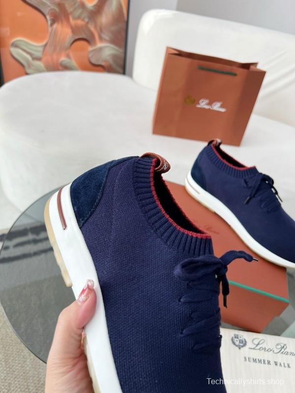 2024 Men LP Navy Wool Knit Sneakers MJ00330