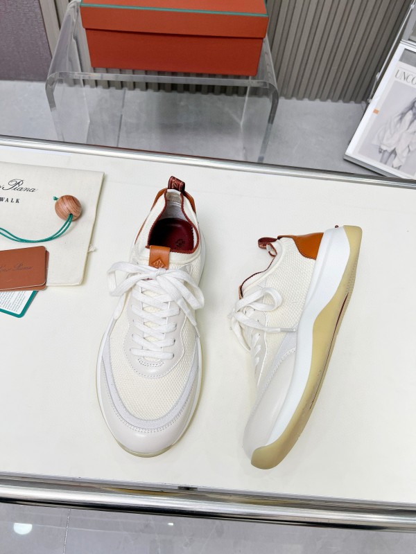 2024 Men LP White Beige Mesh Leather Sneakers