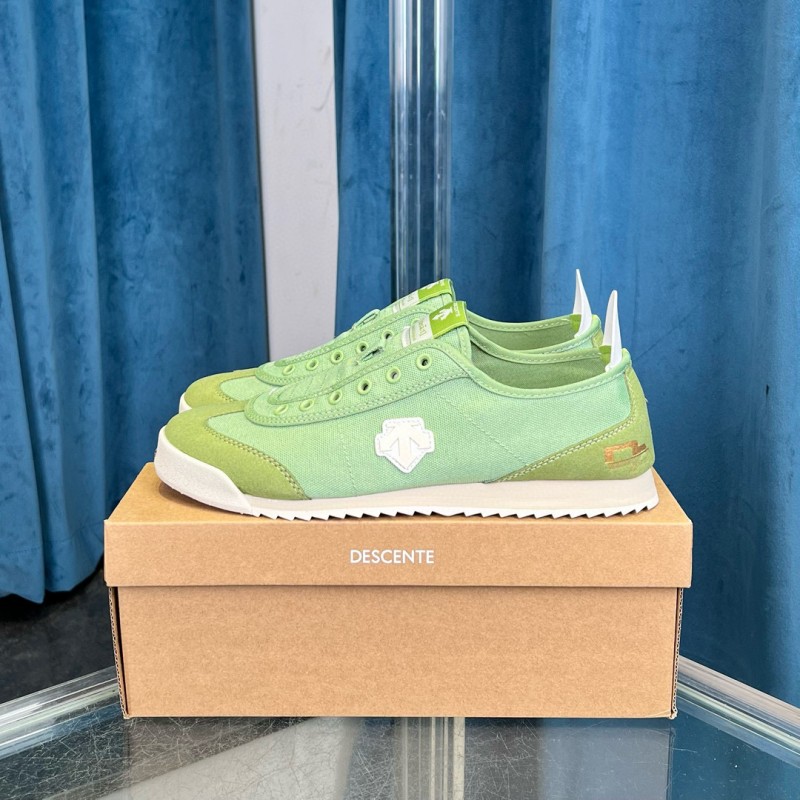 2024 Unisex DESCENTE  green canvas sneakers MJ00280