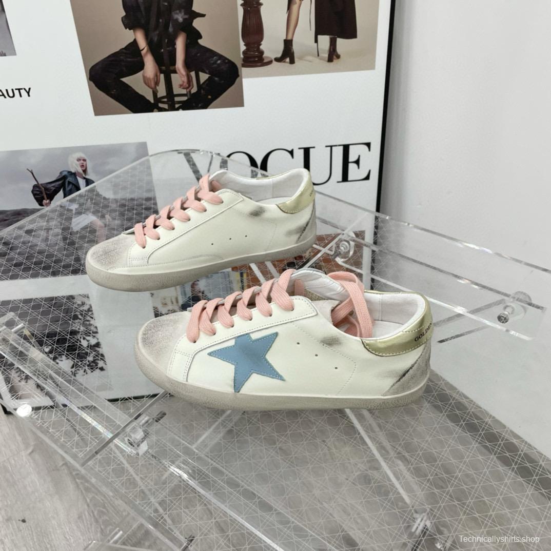 2025 Women GGDB White Blue Pink Leather Suede Sneakers
