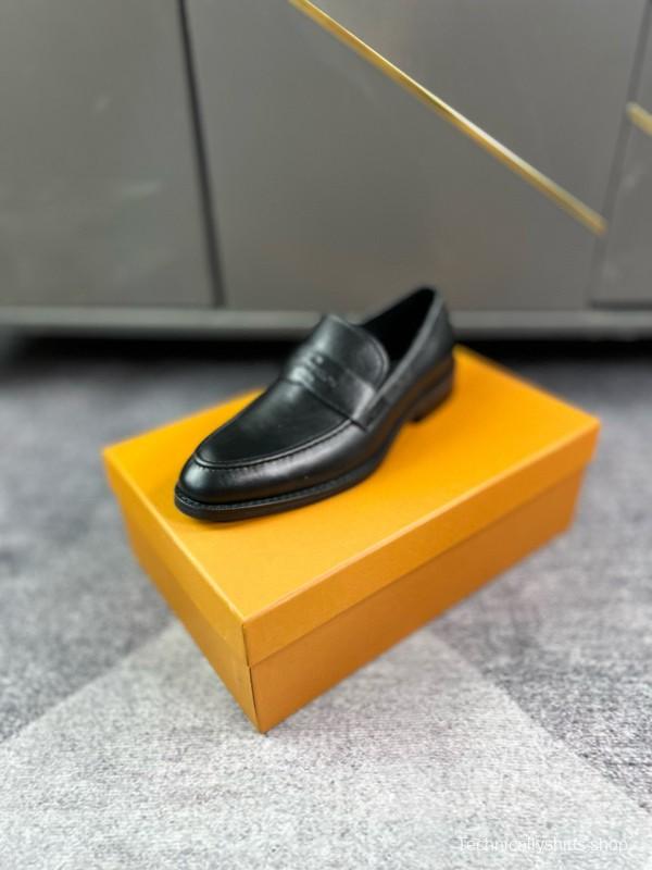 2024 Men Louis Vuitton Black Leather Formal Shoes MJ00290