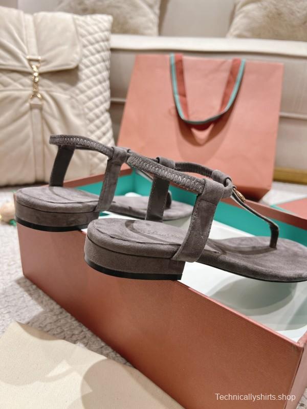 2025 Slippers LP Gray Suede Sandals LY00250