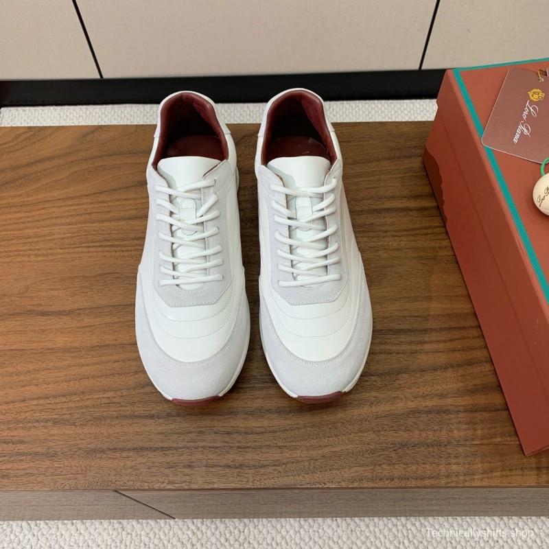 2025 Women Le Parmentier White Suede Leather Casual Sneakers LY