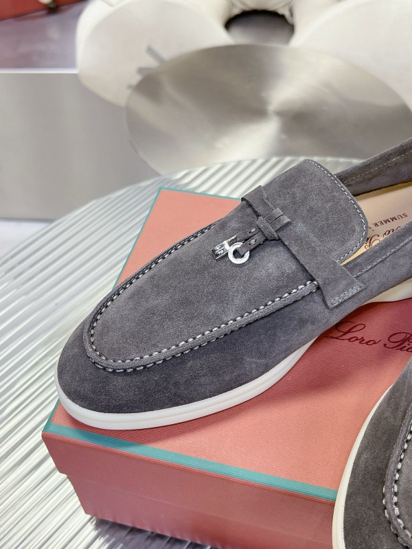2024 Unisex Le Parmentier Gray Suede Loafers MJ00270