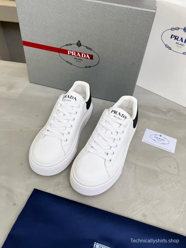 2024 Unisex Prada White Black Leather Sneakers MJ00310