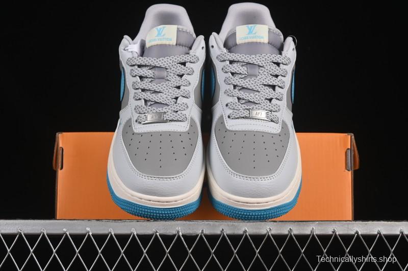 Nike Air Force 1 '07 Low LV Collaboration Gray Blue Sole Casual Sneakers - JJ2508-704