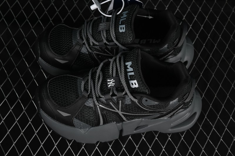 New York Yankees MLB Dome Runner Thick Sole Hollow Out Height Increasing Casual Running Shoes - 3ARND015N50BKS