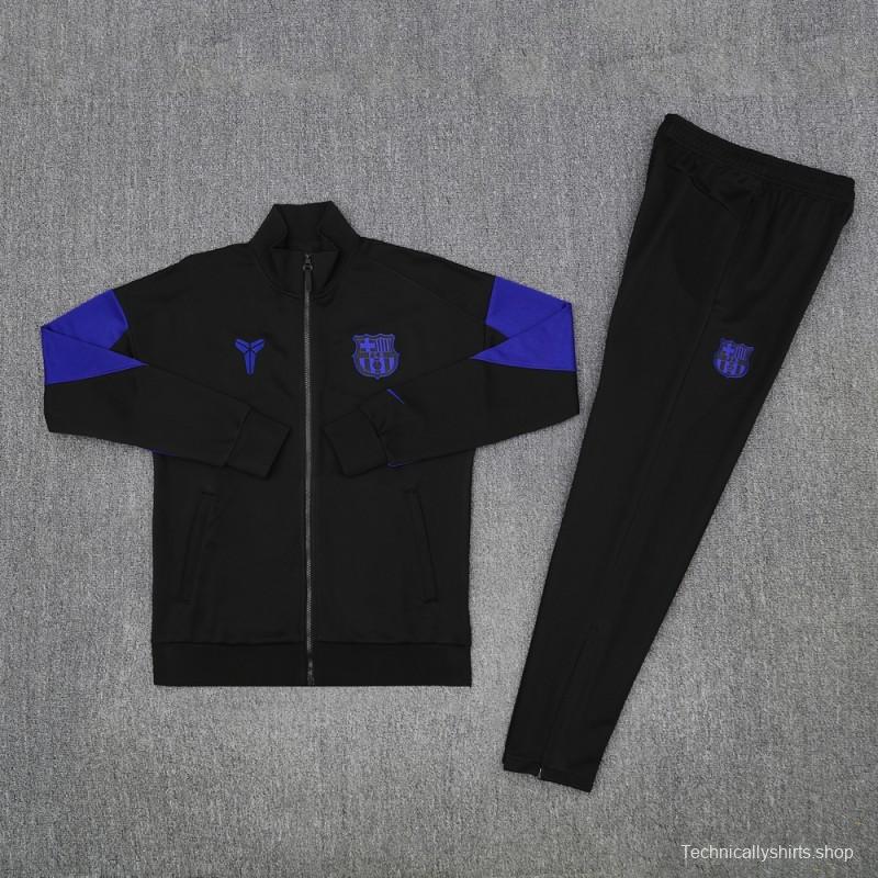 25/26 Barcelona Black/Blue Full Zipper Jacket +Long Pants